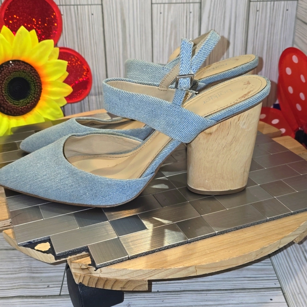 Botkier Light Blue Denim Block Heel - Picture 5 of 12